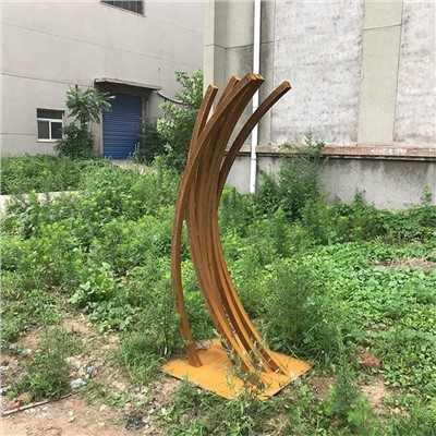 פסל מופשט פלדה לגינה חיצונית