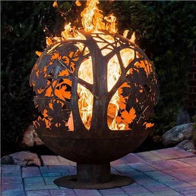 כדור Firepit מפלדה מעוטר כדורי