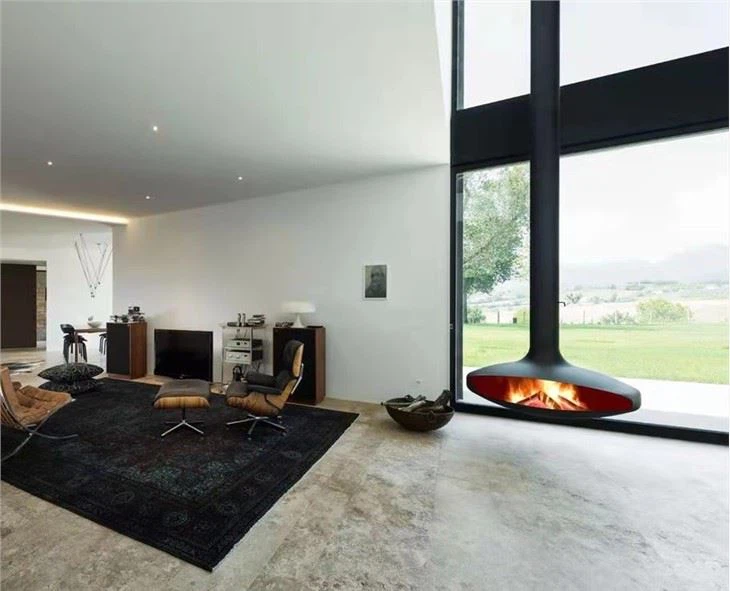 Wood Burning Fire Place Indoor Suspended Fireplace