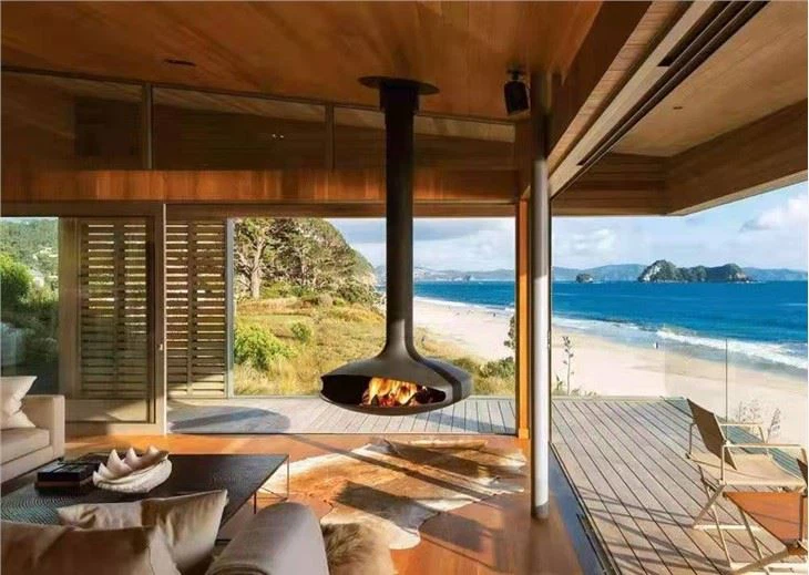 Wood Burning Fire Place Indoor Suspended Fireplace