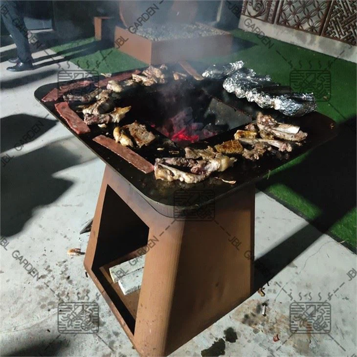 Corten Fire Pit Charcoal Barbecue Grill