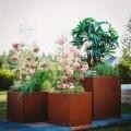 Mid Century Round Metal Planters