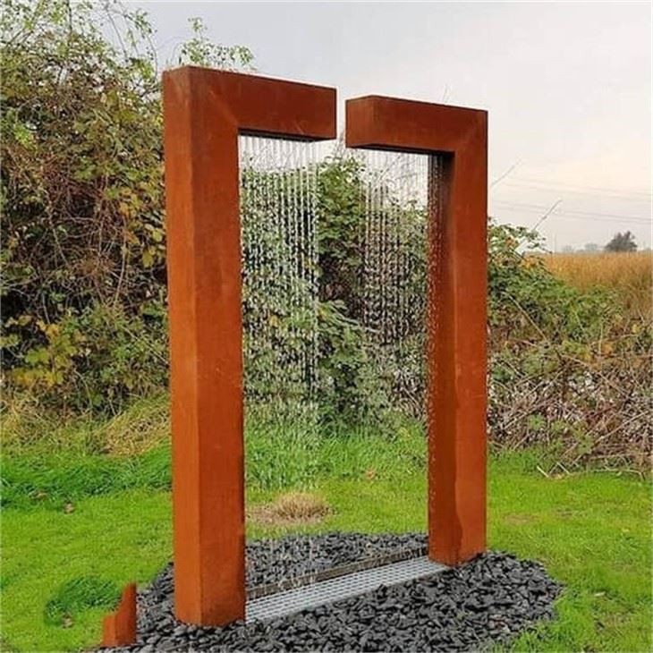 Outdoor Corten Cascading Fountain