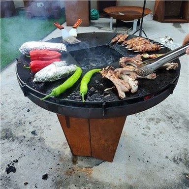 CORTEN Steel Outdoor Wood / פחם BBQ Grill
