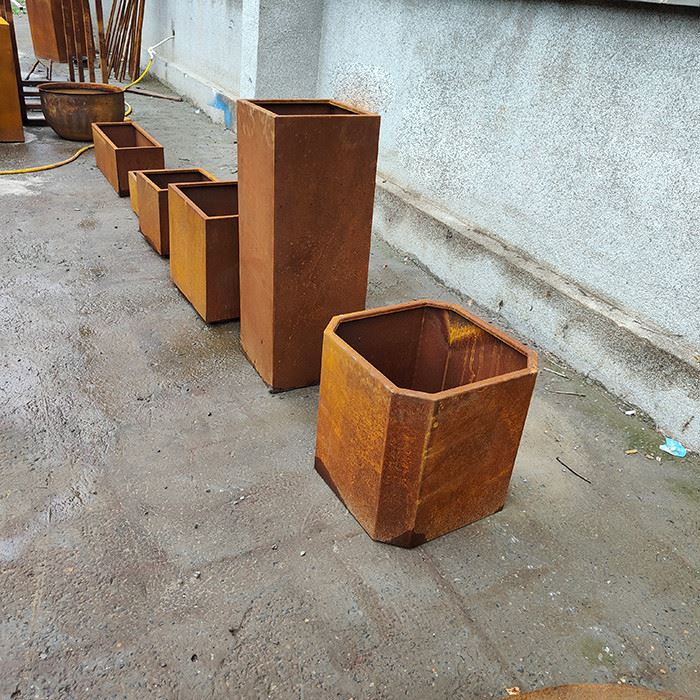 Corten Steel Flower Planter Pot high quality