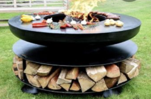 שולחן גריל בור אש בגינה