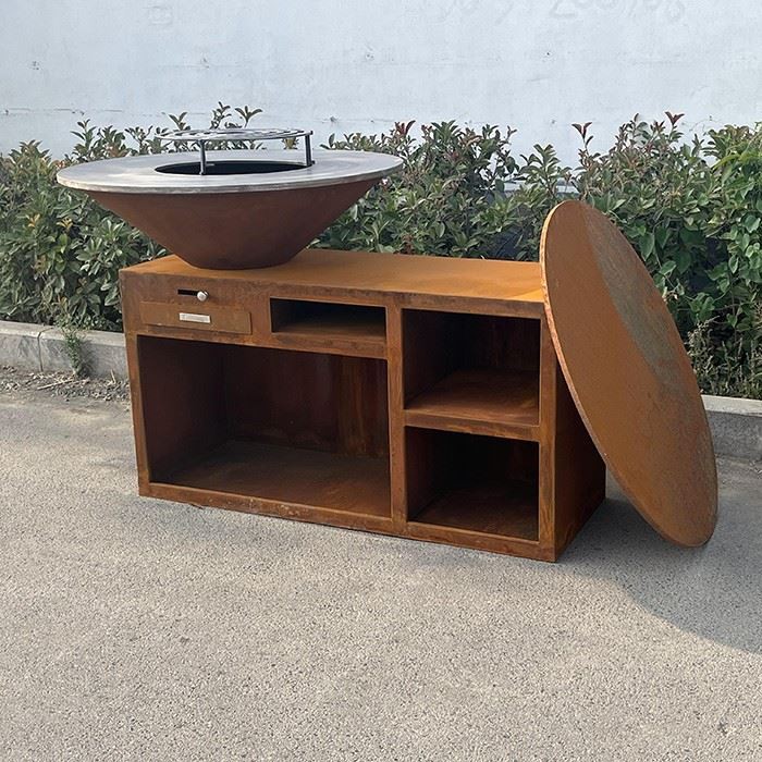 Rustic Corten Steel BBQ Grill factory