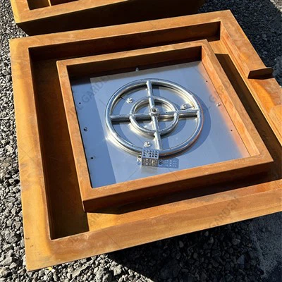 קערות אש ומים פלדה קורטן