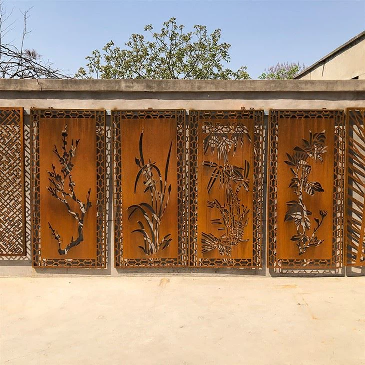 Weathering Steel Art Triptych