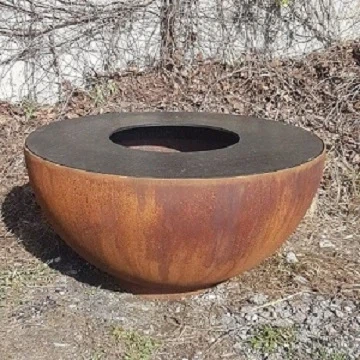 סיר אש בראסרו מתכת בוערת עצים